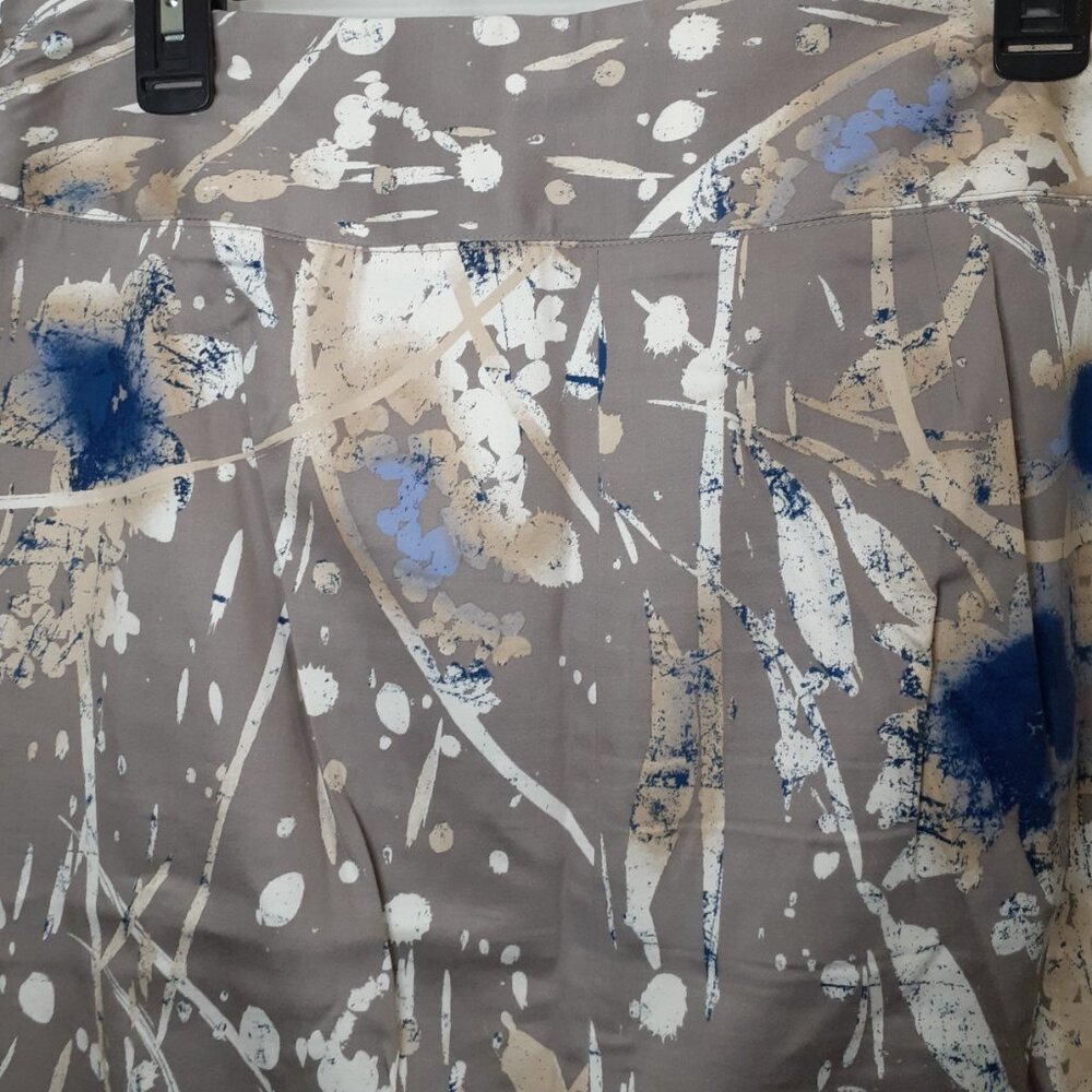 Alfani Abstract Skirt Paint Splatter Size 10 Multicolor Brown Blue Pencil Mini - Picture 5 of 10